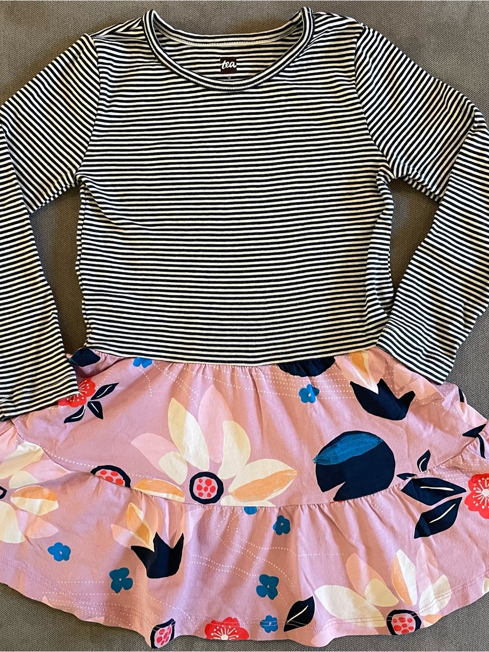 Tea Collection Kimono Floral Tiered Skirted Dress